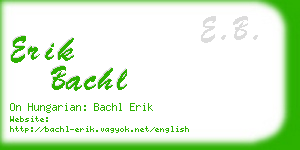 erik bachl business card